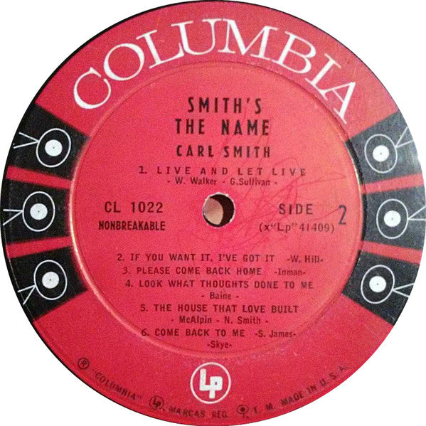 Carl Smith (3) : Smith's The Name (LP, Mono)