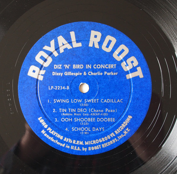 Dizzy Gillespie & Charlie Parker : Diz 'N' Bird In Concert (LP, Album, Comp, Mono, Dee)