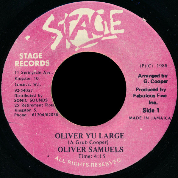 Oliver Samuels : Oliver Yu Large (7")