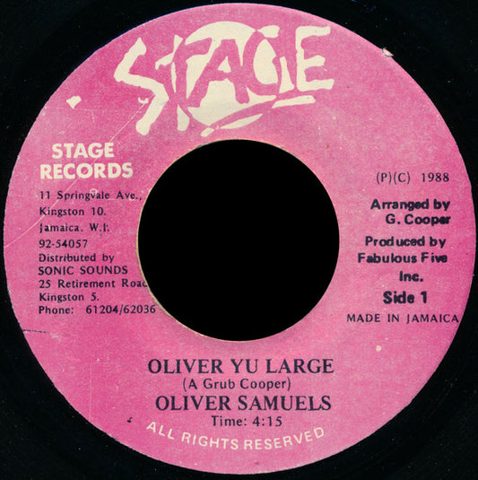 Oliver Samuels : Oliver Yu Large (7")