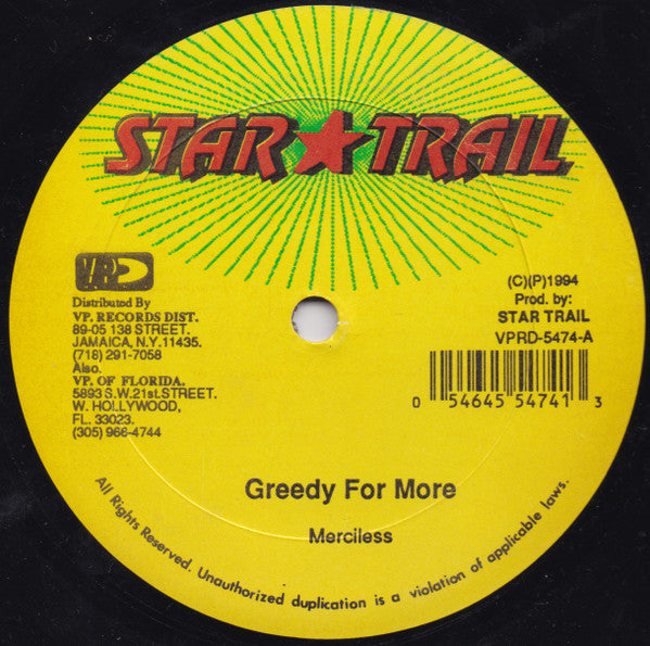 Merciless / Everton Blender, Kulcha Knox : Greedy For More / Are You Ready (12")