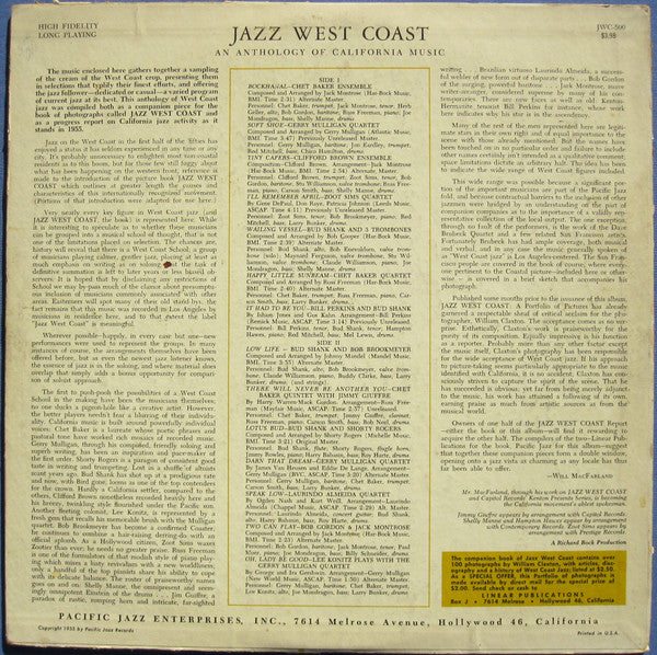 Various : Jazz West Coast (LP, Comp, Mono)