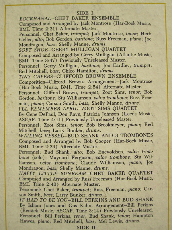 Various : Jazz West Coast (LP, Comp, Mono)