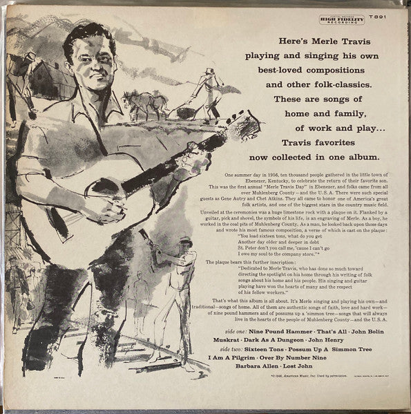 Merle Travis : Back Home (LP, Mono, RE)