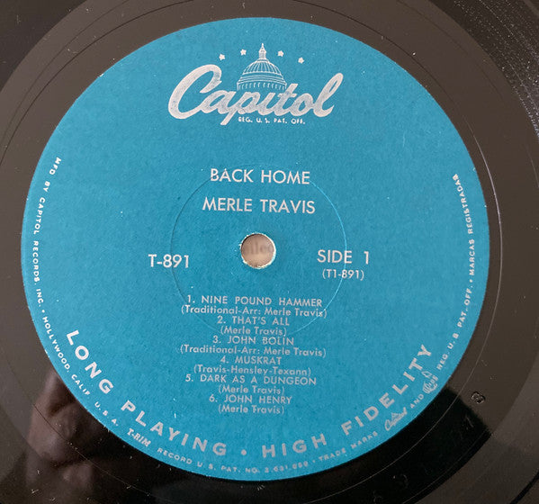 Merle Travis : Back Home (LP, Mono, RE)