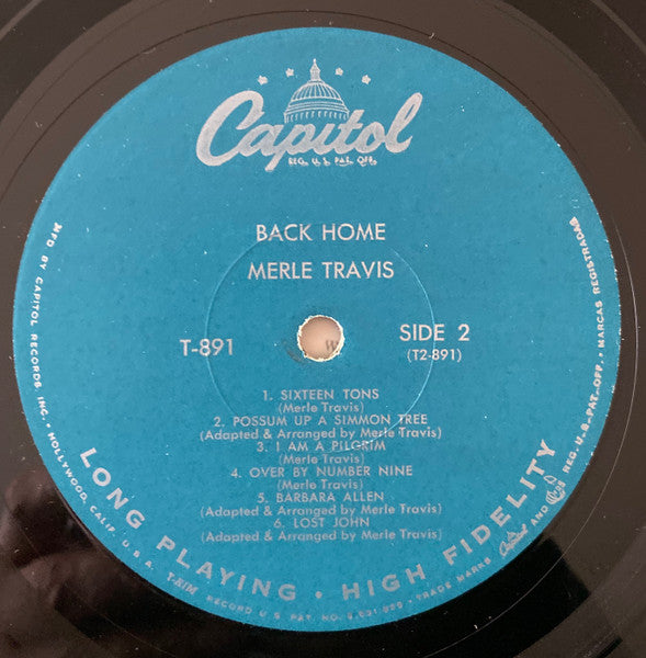 Merle Travis : Back Home (LP, Mono, RE)