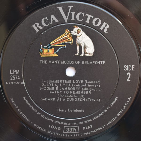 Harry Belafonte : The Many Moods Of Belafonte (LP, Album, Mono, Ind)