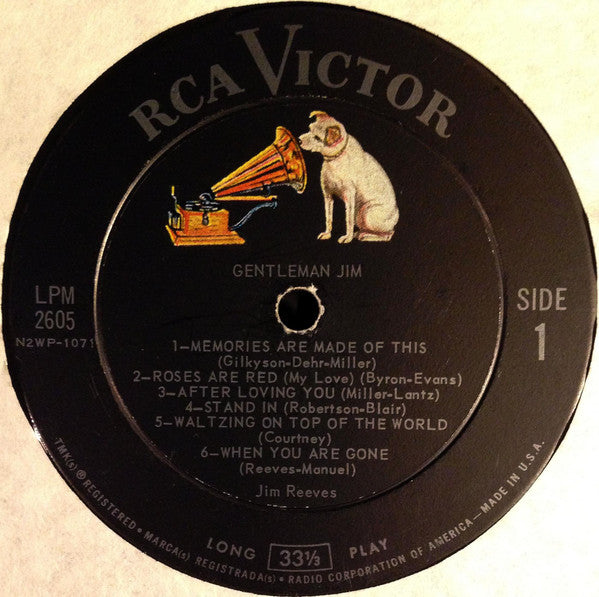 Jim Reeves : Gentleman Jim (LP, Album, Mono, Ind)