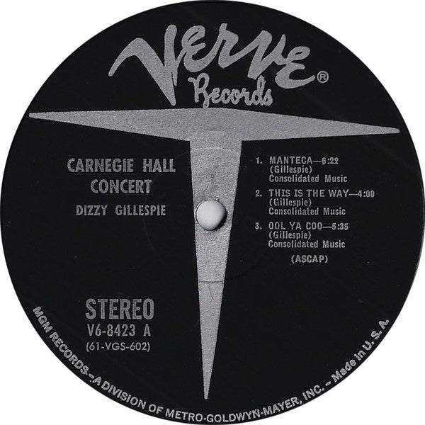 Dizzy Gillespie Big Band : Carnegie Hall Concert - Recorded Live (LP, Album)