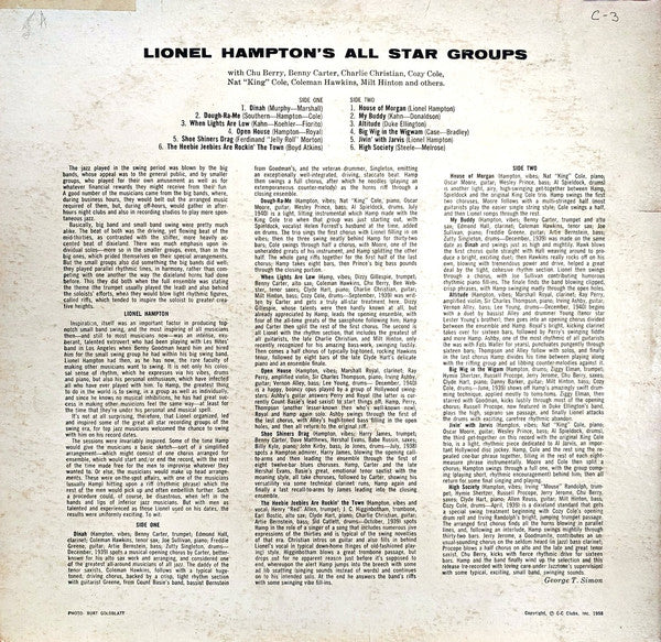 Lionel Hampton's All Star Groups* : Lionel Hampton's All Star Groups (LP, Album, Comp, Mono, Roc)