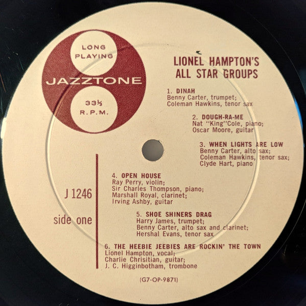 Lionel Hampton's All Star Groups* : Lionel Hampton's All Star Groups (LP, Album, Comp, Mono, Roc)