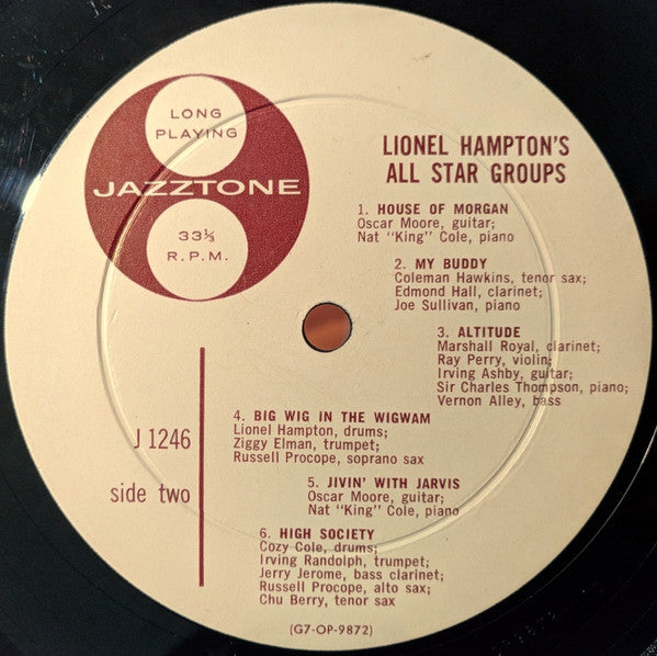 Lionel Hampton's All Star Groups* : Lionel Hampton's All Star Groups (LP, Album, Comp, Mono, Roc)