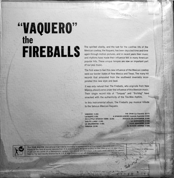 The Fireballs : Vaquero (LP, Album, Mono)