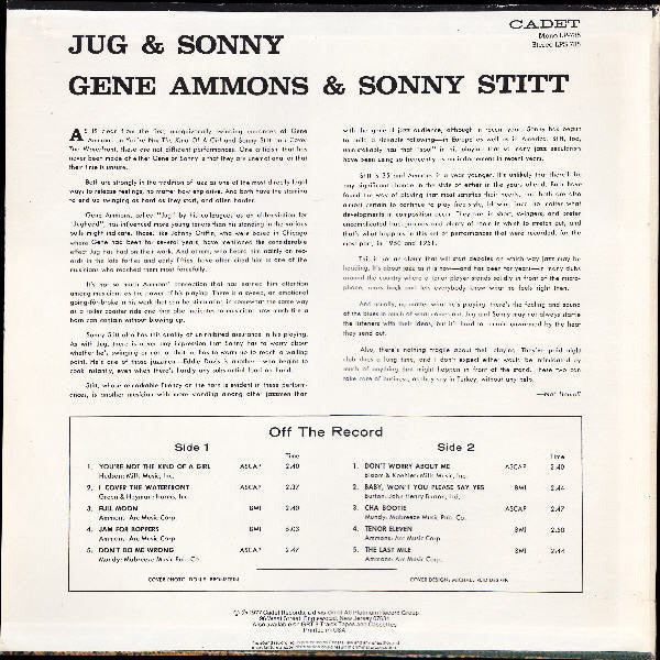 Gene Ammons / Sonny Stitt : Jug & Sonny (LP, Album, RE)