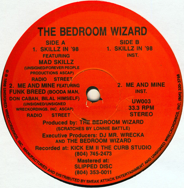 The Bedroom Wizard* : Skillz In '98 b/w Me & Mine (12")