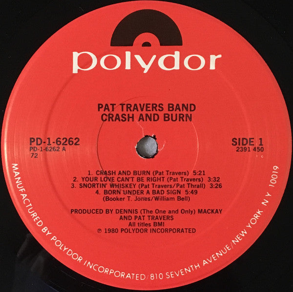 Pat Travers Band : Crash And Burn (LP, Album, 72 )