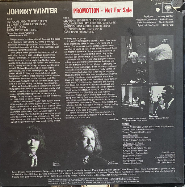 Johnny Winter : Johnny Winter (LP, Album, San)