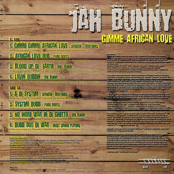 Jah Bunny : Gimme African Love (LP, Comp)