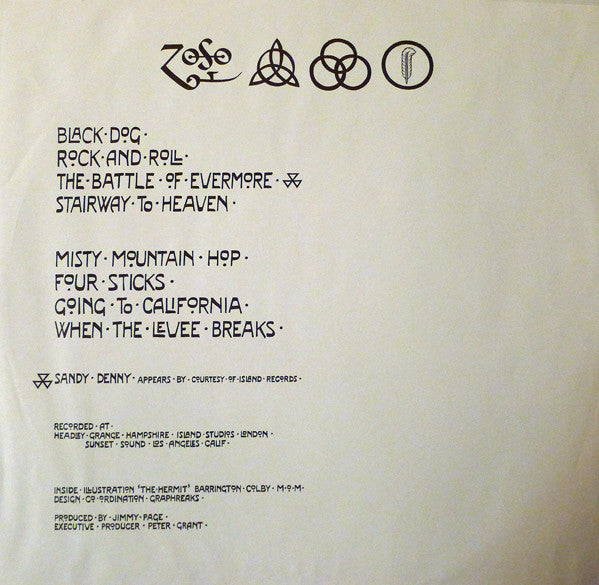 Led Zeppelin : Untitled (LP, Album, Club, RE, Gat)