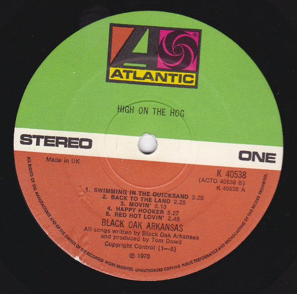 Black Oak Arkansas : High On The Hog (LP, Gat)