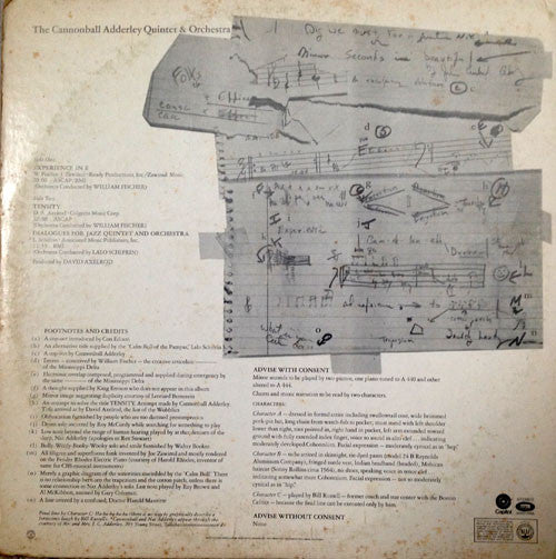 The Cannonball Adderley Quintet : The Cannonball Adderley Quintet And Orchestra (LP, Album)