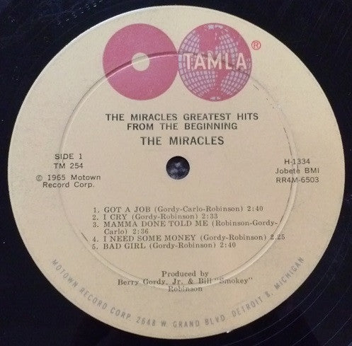 The Miracles : Greatest Hits From The Beginning (2xLP, Comp, Mono, Roc)