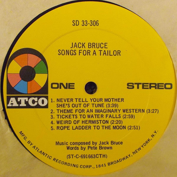 Jack Bruce : Songs For A Tailor (LP, Album, CTH)