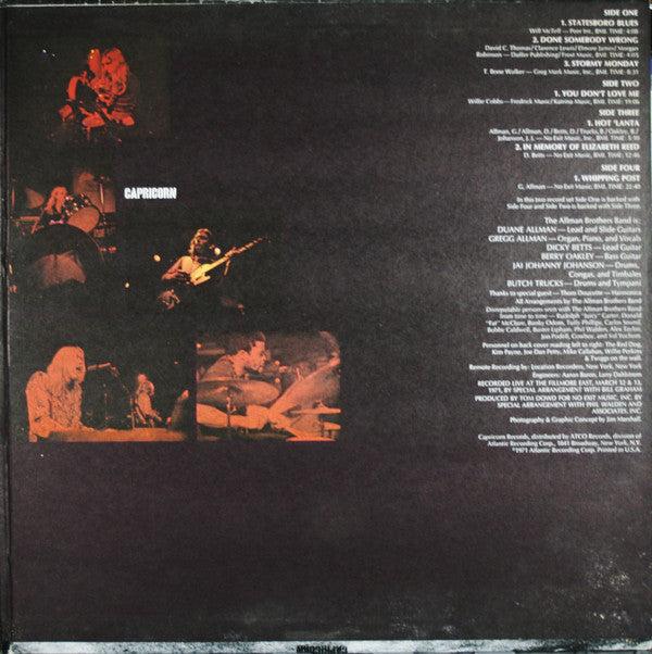 The Allman Brothers Band : The Allman Brothers Band At Fillmore East (2xLP, Album, RI )