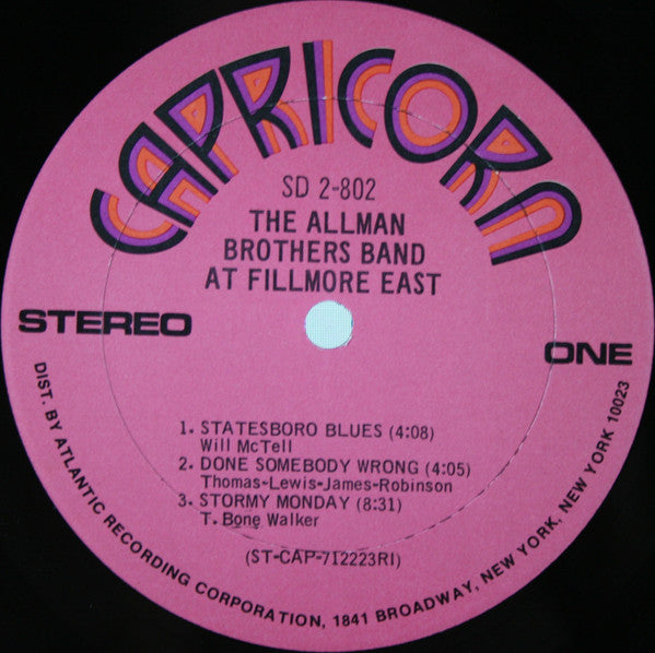 The Allman Brothers Band : The Allman Brothers Band At Fillmore East (2xLP, Album, RI )