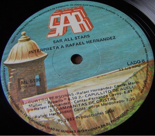 SAR All Stars : SAR All Stars Interpretan A Rafael Hernandez (LP)