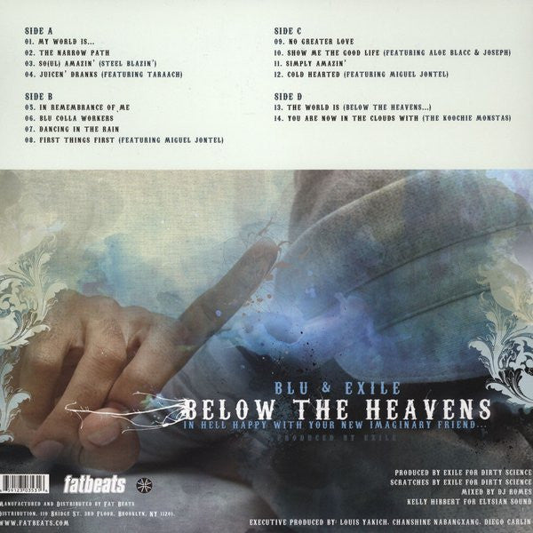 Blu & Exile : Below The Heavens (In Hell Happy With Your New Imaginary Friend...) (2xLP, Album, RE + 7")