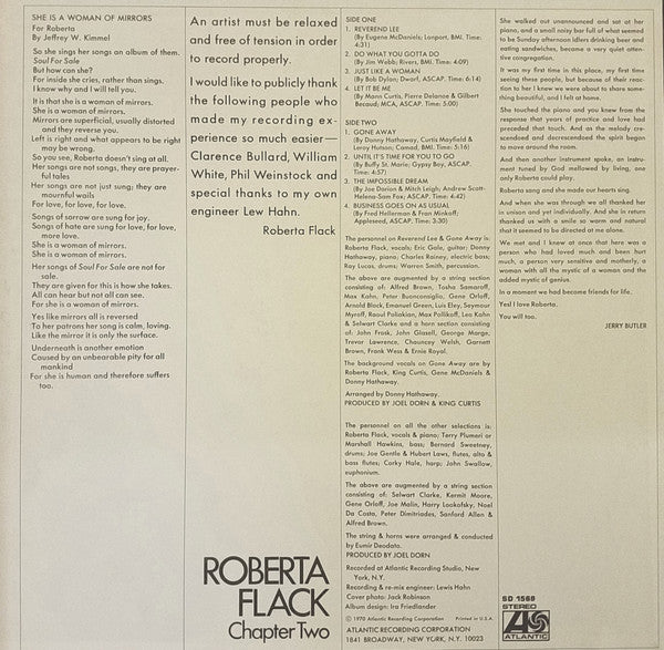 Roberta Flack : Chapter Two (LP, Album, RI )
