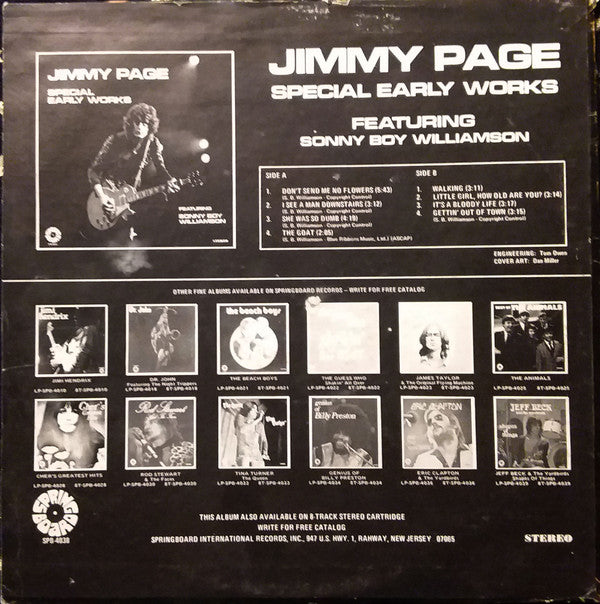 Jimmy Page : Special Early Works Featuring Sonny Boy Williamson (LP, Album)