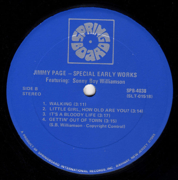 Jimmy Page : Special Early Works Featuring Sonny Boy Williamson (LP, Album)