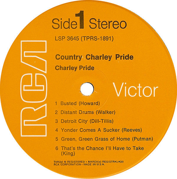 Charley Pride : Country Charley Pride (LP, Album, RE, Ind)