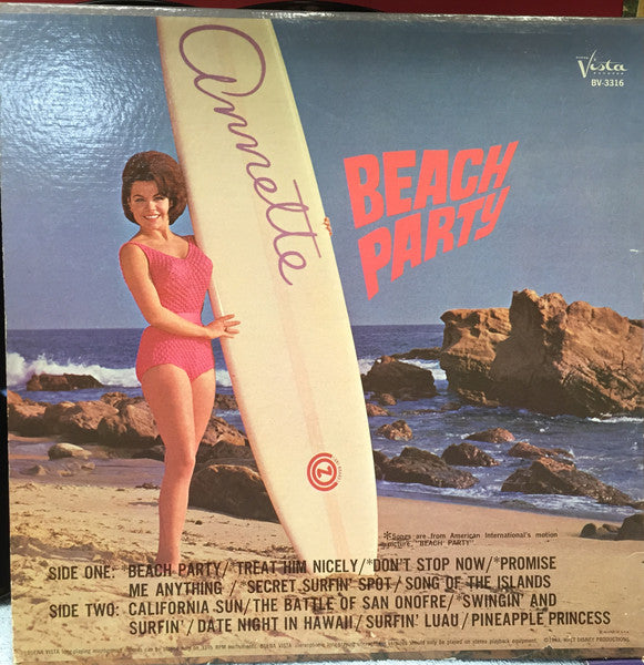 Annette (7) : Annette's Beach Party (LP, Album, RP)