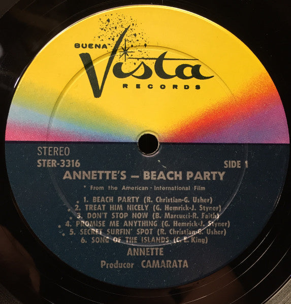 Annette (7) : Annette's Beach Party (LP, Album, RP)