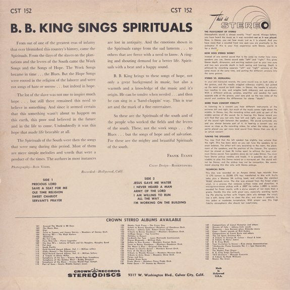 B.B. King : B. B. King Sings Spirituals (LP, Album, Red)