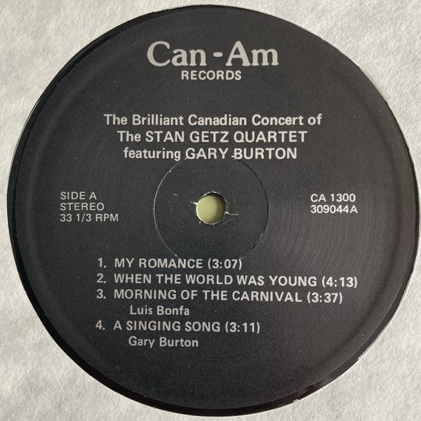 Stan Getz Quartet : The "Brilliant" Canadian Concert Of Stan Getz (LP, Album)