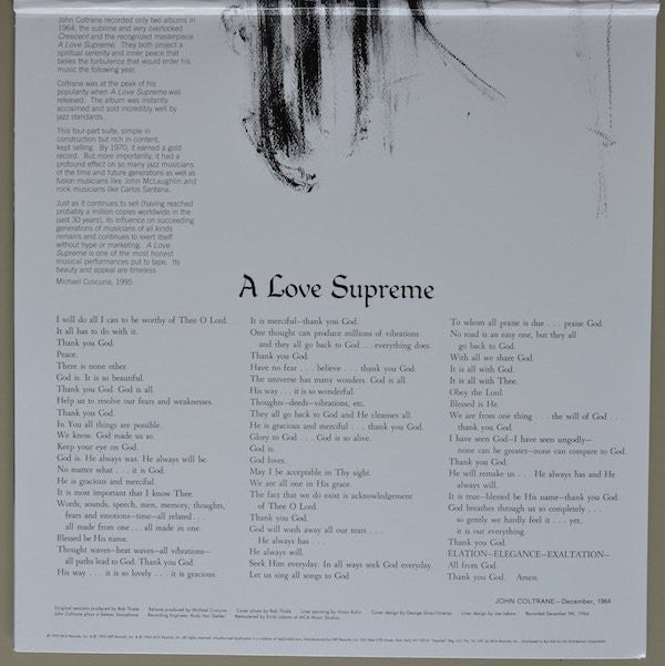 John Coltrane : A Love Supreme (LP, Album, Ltd, RE, RM, Gat)