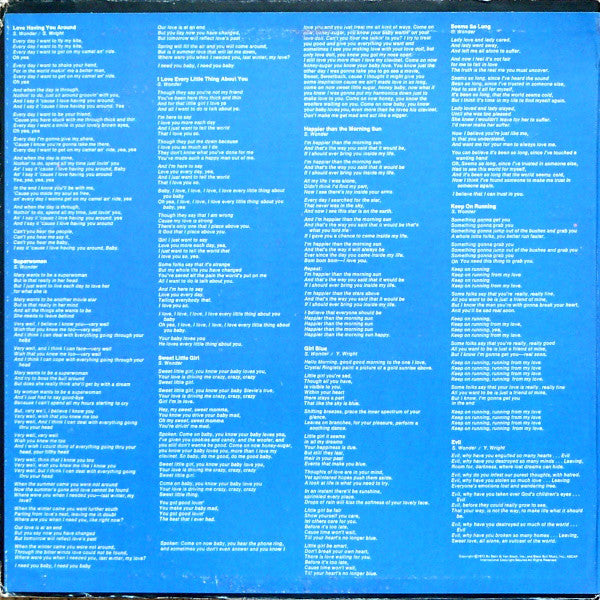 Stevie Wonder : Music Of My Mind (LP, Album, Gat)
