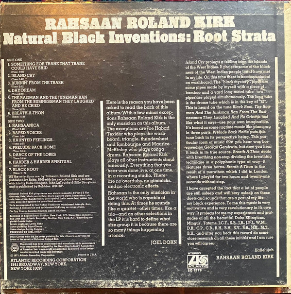 Roland Kirk : Natural Black Inventions: Root Strata (LP, Album, Promo, PR )
