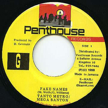 Tanto Metro, Mega Banton : Fake Names (7")