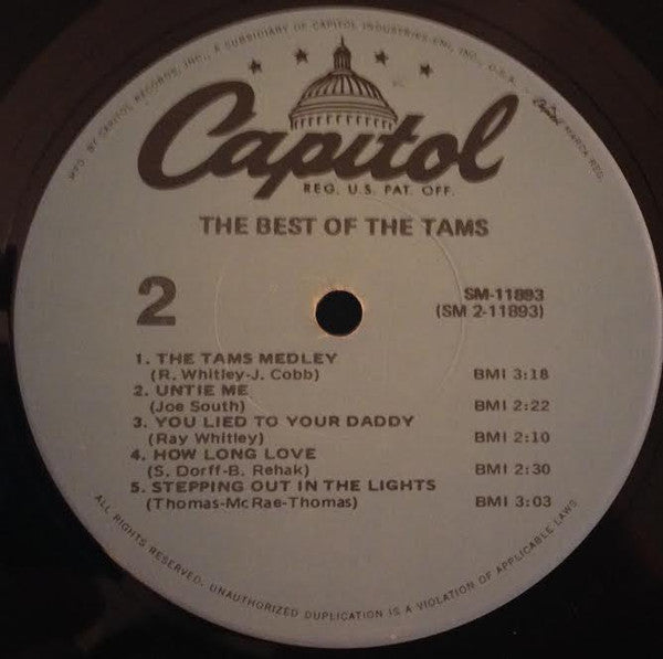The Tams : Best Of The Tams (LP, Album, RE)