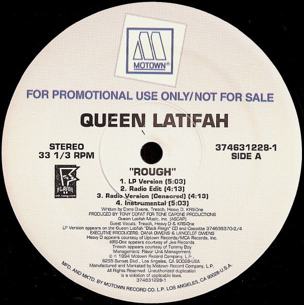 Queen Latifah : Rough / I Can't Understand (12", Promo)