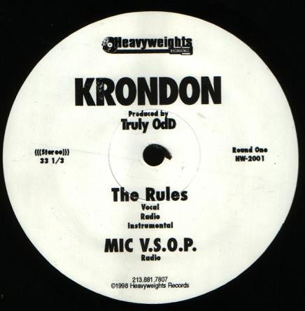 Krondon : The Rules / Thin Minutes / Mic V.S.O.P. (12")