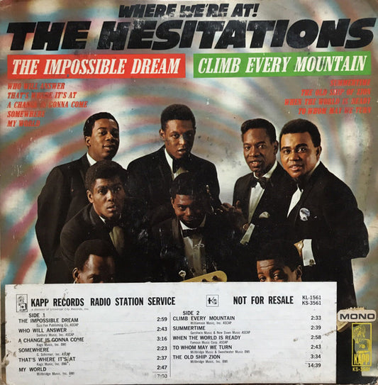 The Hesitations : Where We're At! (LP, Album, Mono, Promo, W/Lbl)