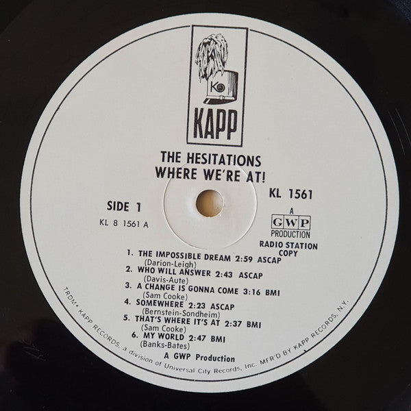 The Hesitations : Where We're At! (LP, Album, Mono, Promo, W/Lbl)