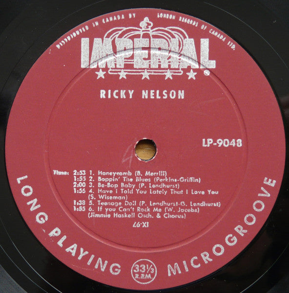 Ricky Nelson (2) : Ricky (LP, Mono)