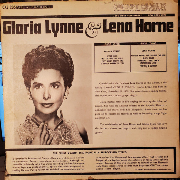 Gloria Lynne & Lena Horne : Gloria Lynne & Lena Horne (LP, Comp)